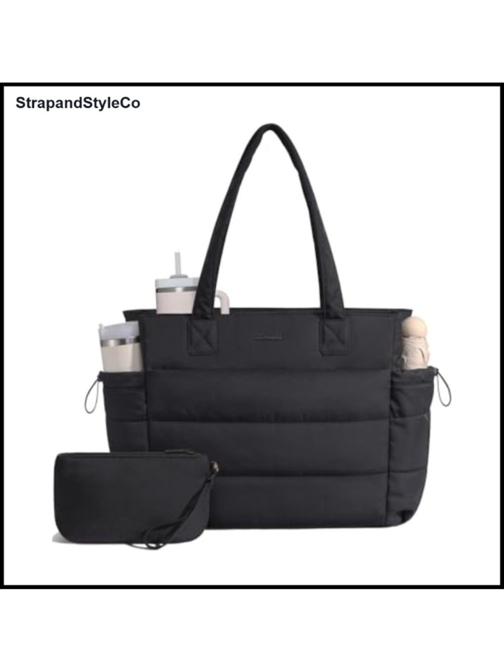 LOVEVOOK Lightweight Travel Tote with Tumbler Holder & Laptop Pocket